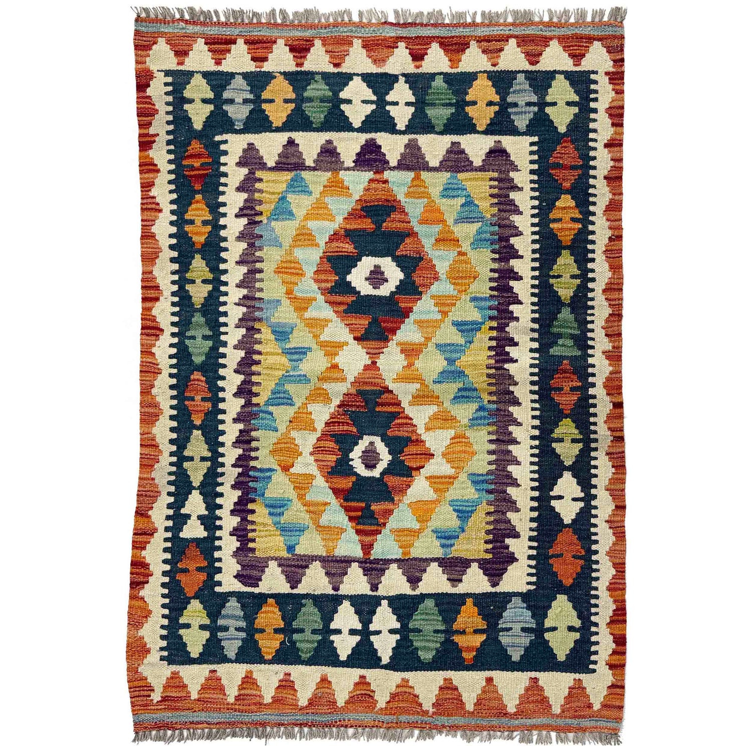 Handmade Vegetable Kilim 2' 7" x 4' 0" (ft) - No. W38161