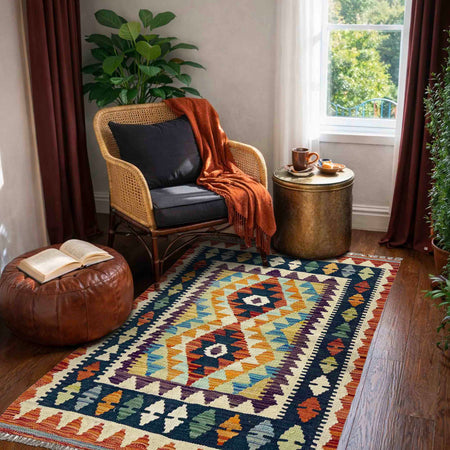 Handmade Vegetable Kilim 2' 7" x 4' 0" (ft) - No. W38161
