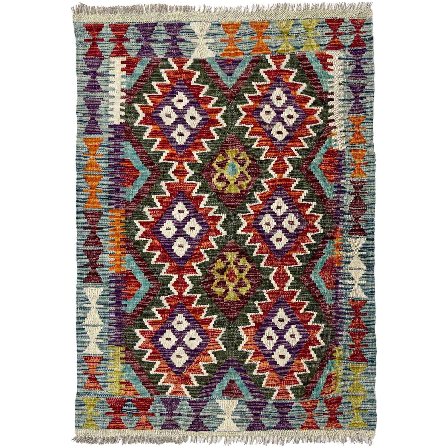 Handmade Vegetable Kelim 2' 11" x 4' 2" (ft) - No. W38162