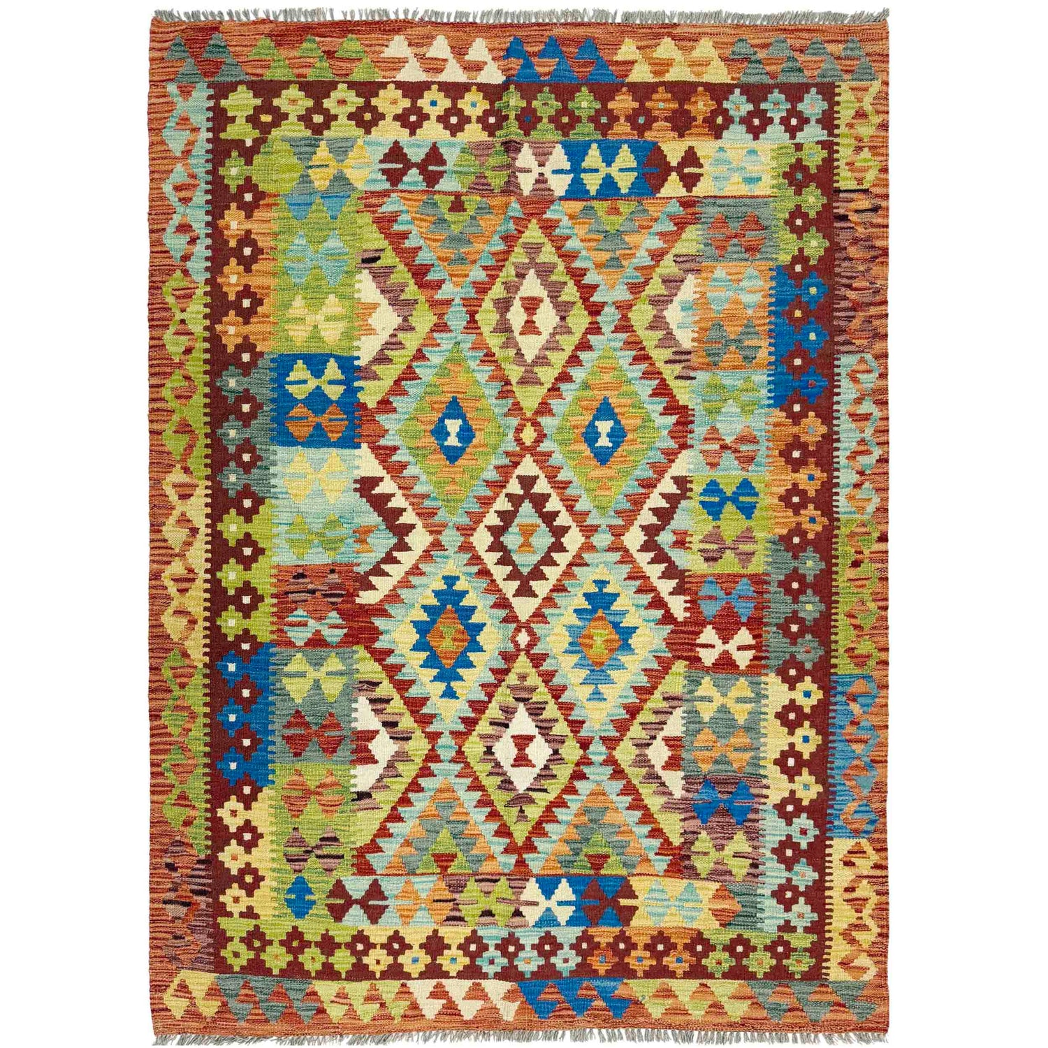 Handmade Vegetable Kelim 4' 11" x 6' 7" (ft) - No. W38207
