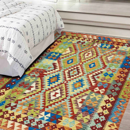 Handmade Vegetable Kelim 4' 11" x 6' 7" (ft) - No. W38207