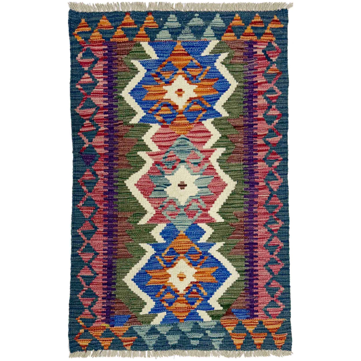 Handmade Vegetable Kilim 2' 5" x 3' 10" (ft) - No. W38223