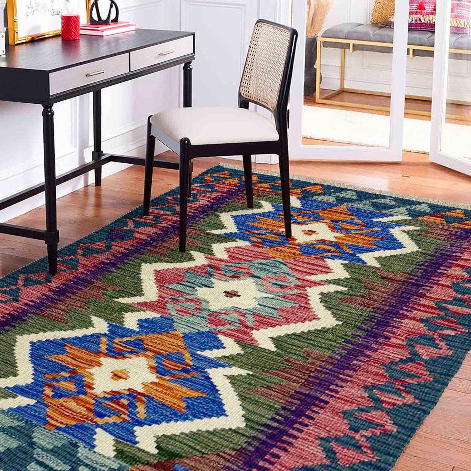 Handmade Vegetable Kilim 2' 5" x 3' 10" (ft) - No. W38223