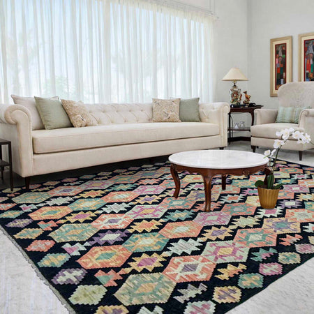 Handmade Vegetable Kilim 6' 8" x 9' 7" (ft) - No. W38232