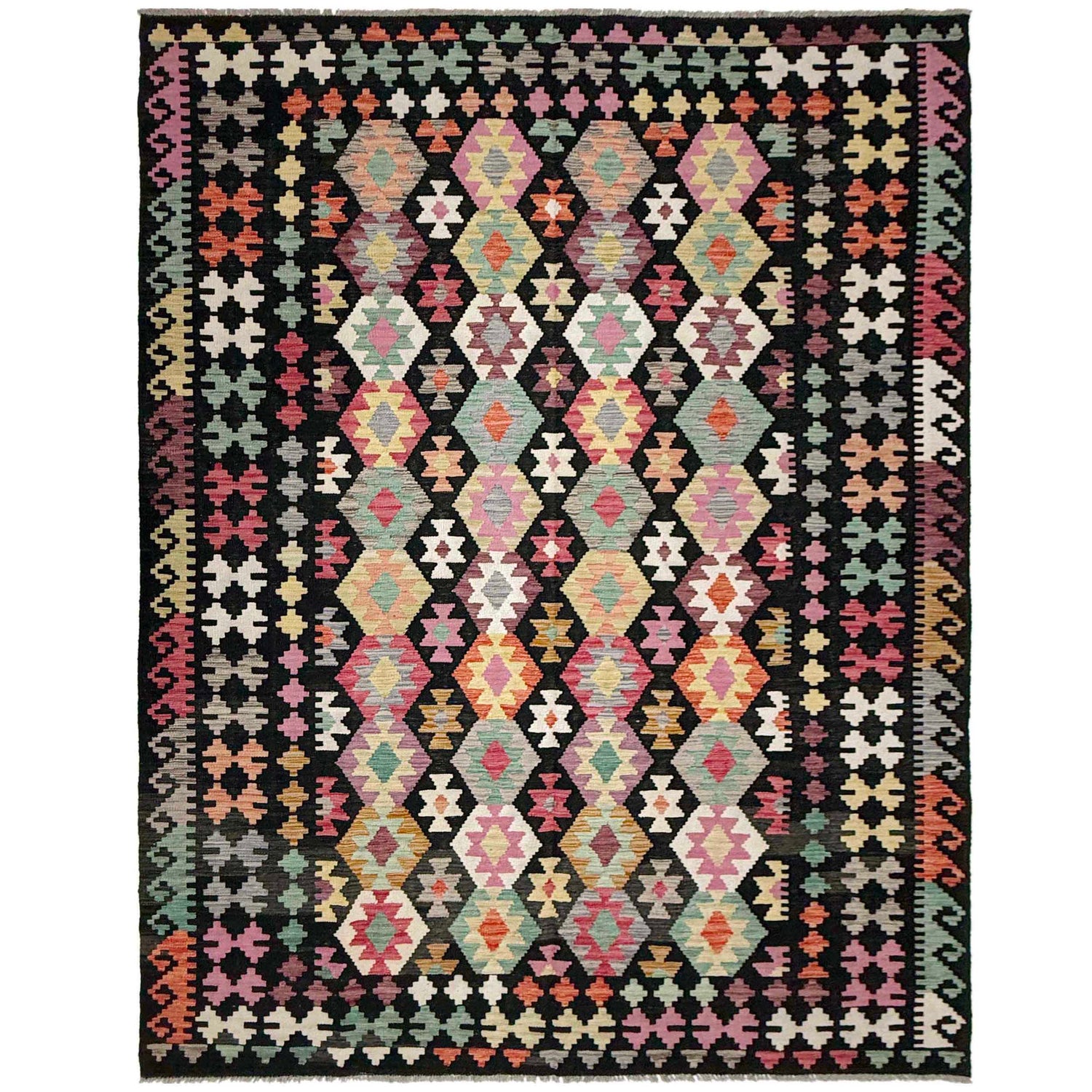 Handmade Vegetable Kelim 6' 5" x 9' 8" (ft) - No. W38233