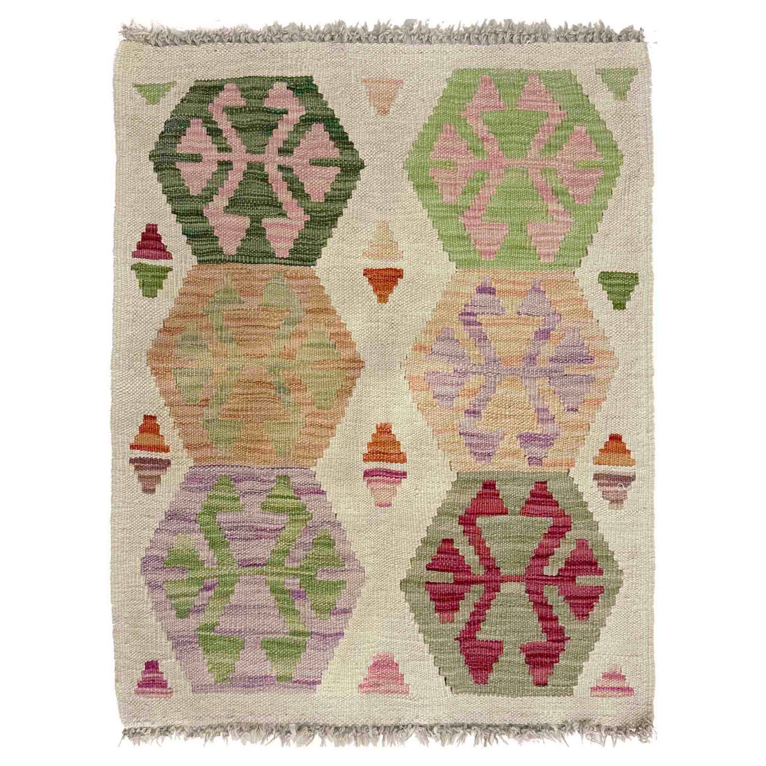 Handmade Vegetable Kilim 1' 11" x 2' 6" (ft) - No. W38235