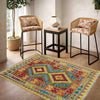 Handmade Vegetable Kilim 3' 5" x 4' 1" (ft) - No. W38244