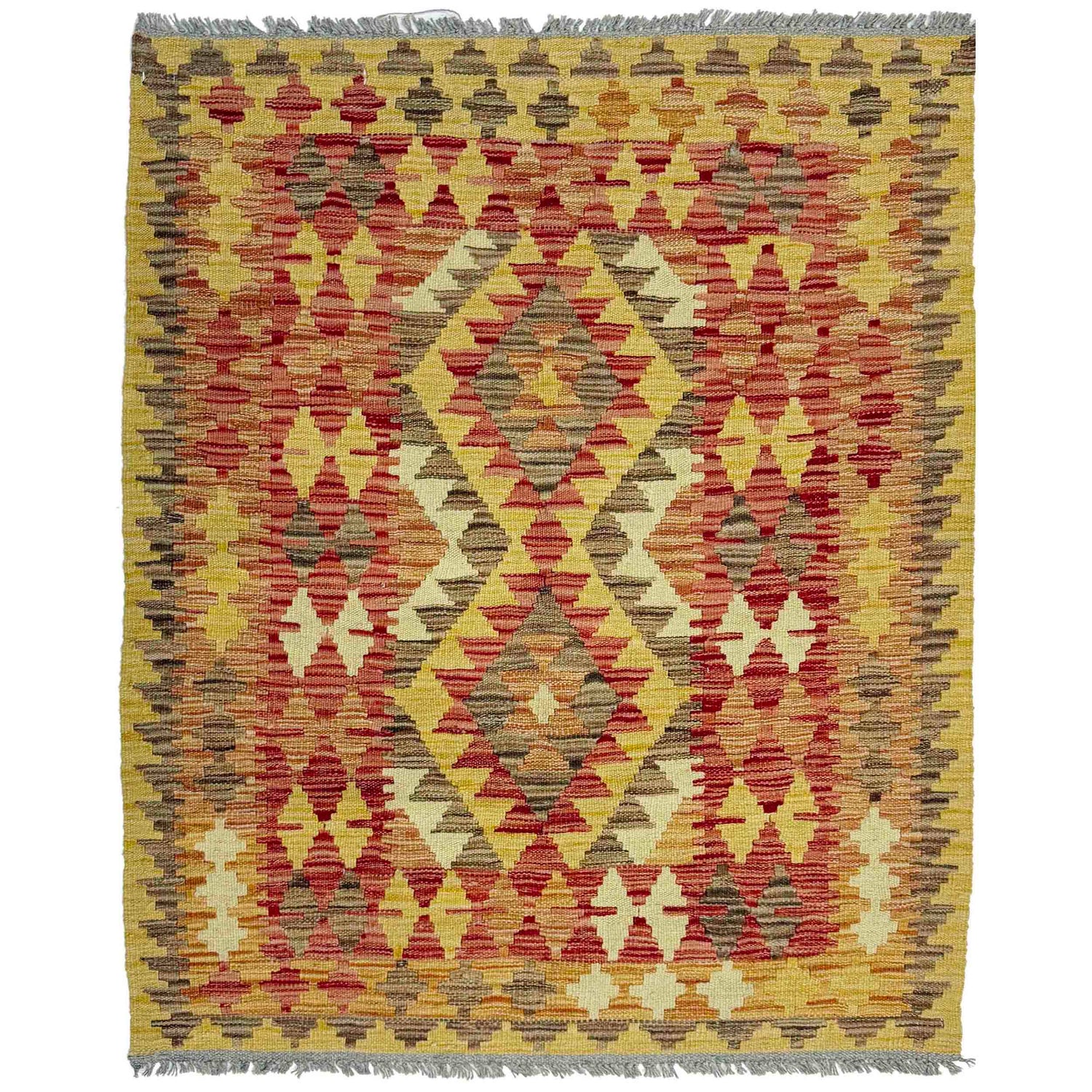 Handmade Vegetable Kilim 3' 7" x 4' 5" (ft) - No. W38247
