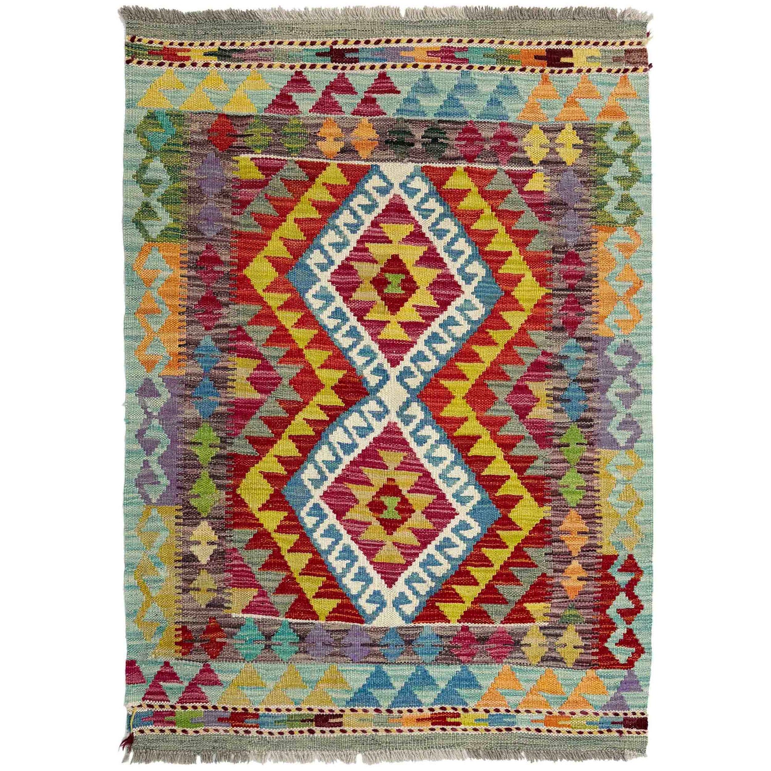 Handmade Vegetable Kilim 2' 9" x 3' 10" (ft) - No. W38561