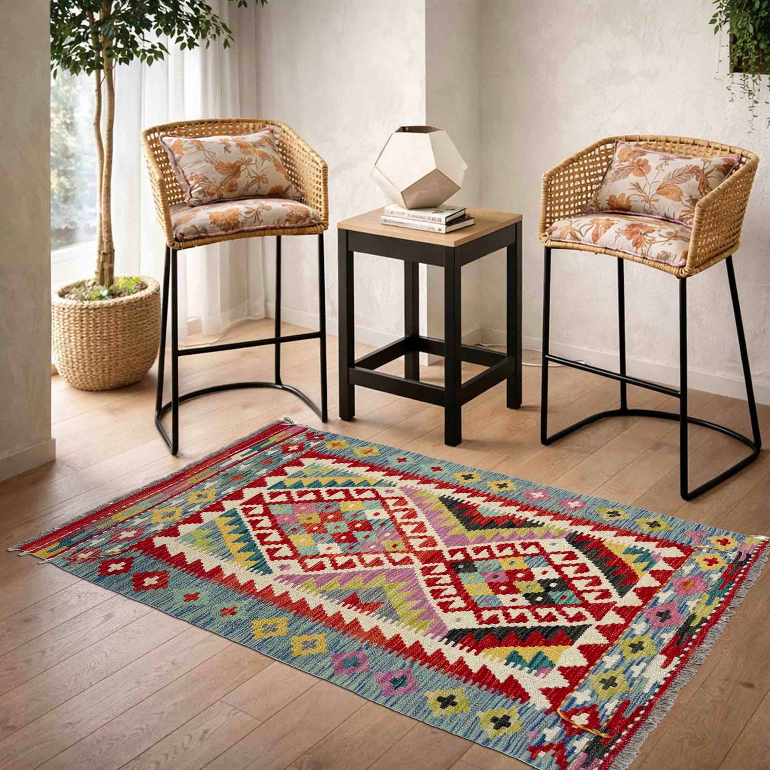 Handmade Vegetable Kelim 2' 10" x 4' 7" (ft) - No. W38563