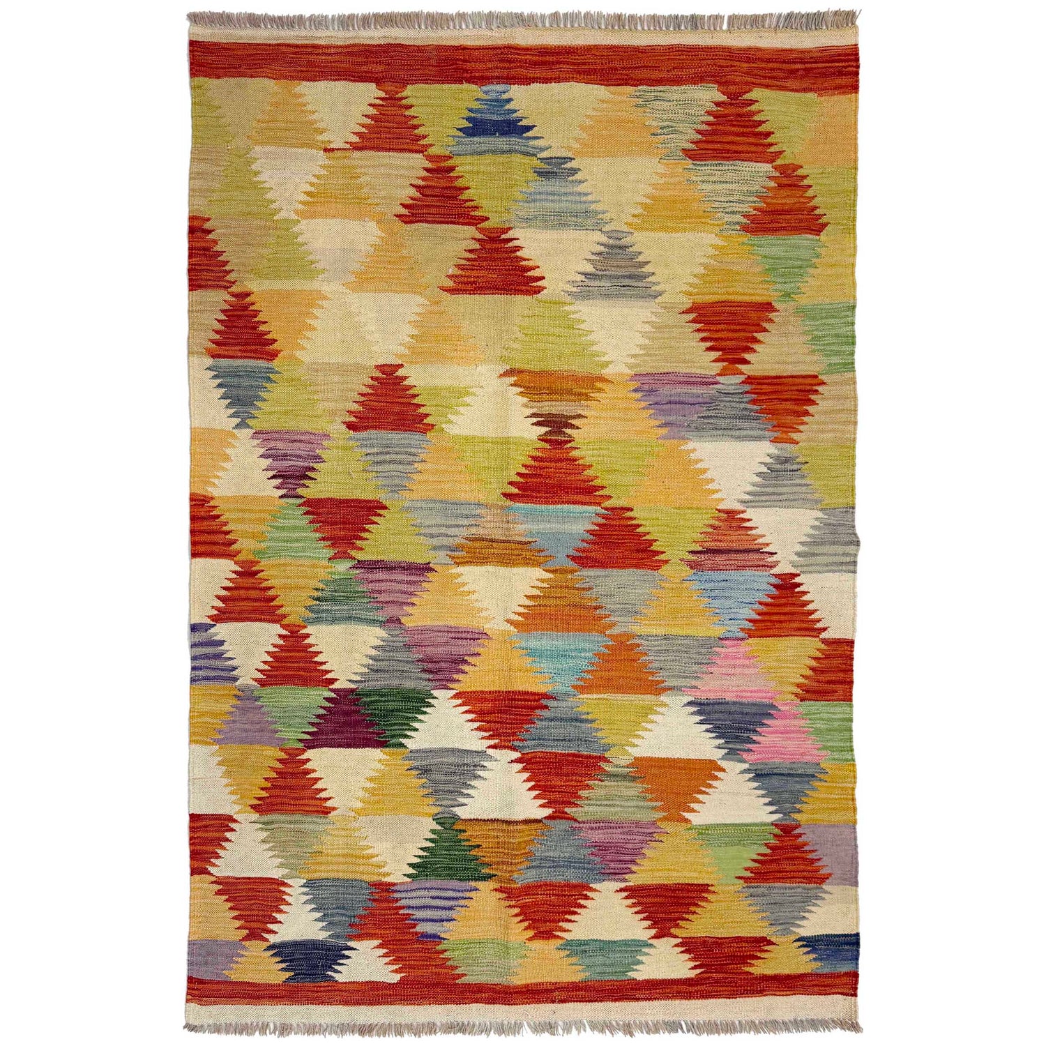 Handmade Vegetable Kelim 3' 10" x 5' 10" (ft) - No. W38938