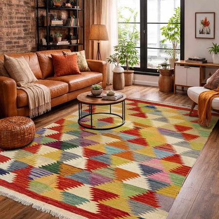 Handmade Vegetable Kelim 3' 10" x 5' 10" (ft) - No. W38938