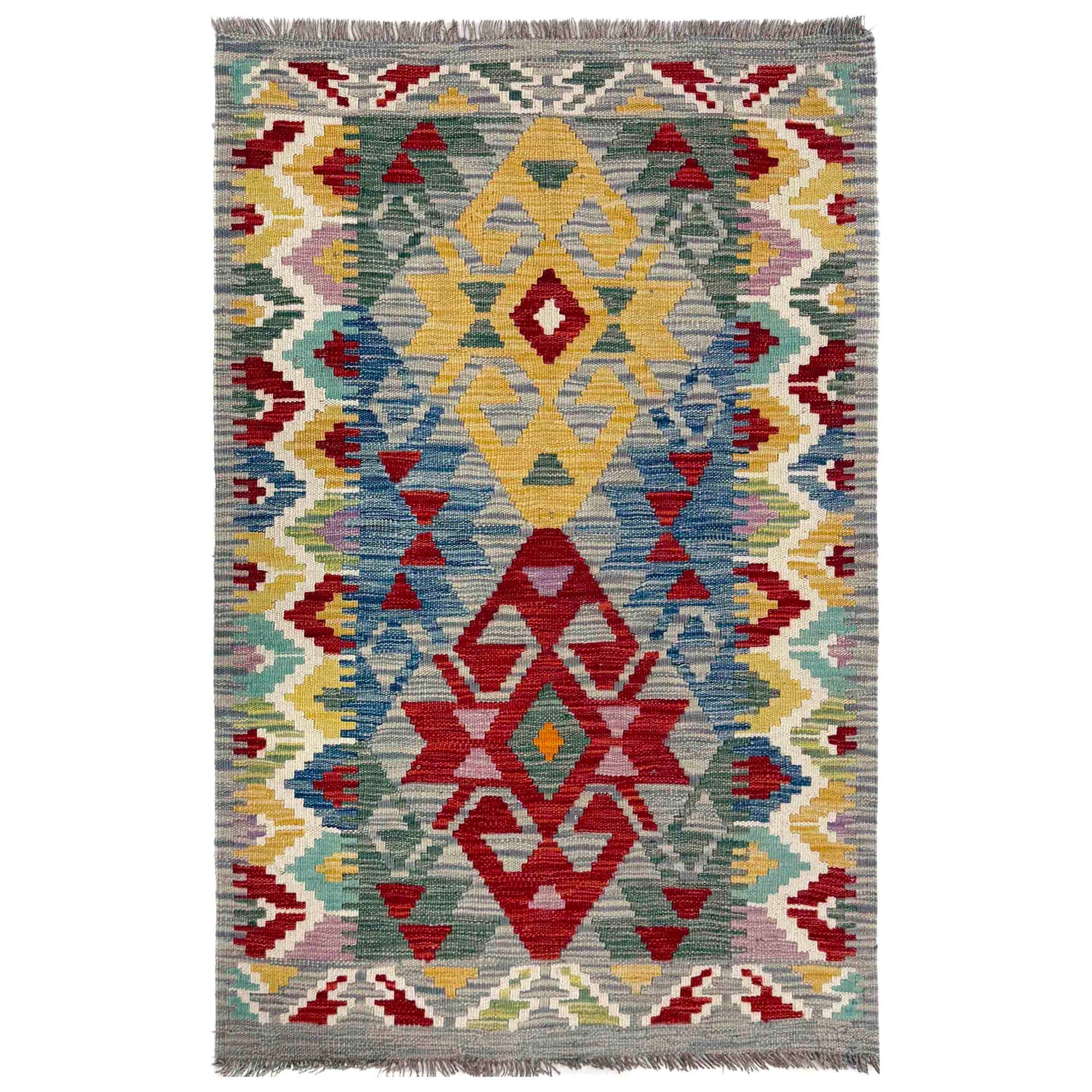 Handmade Vegetable Kelim 2' 9" x 4' 1" (ft) - No. W39911
