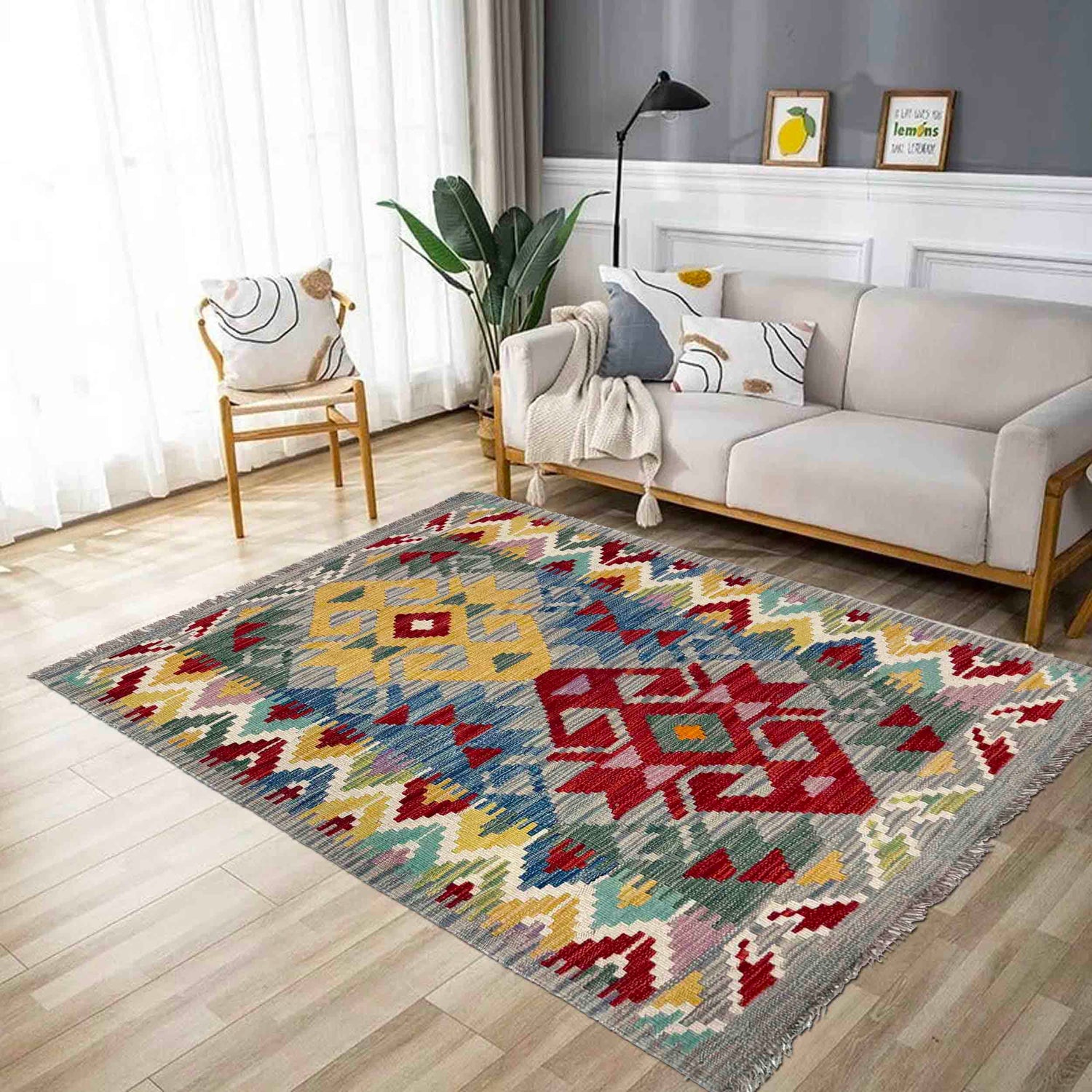 Handmade Vegetable Kelim 2' 9" x 4' 1" (ft) - No. W39911