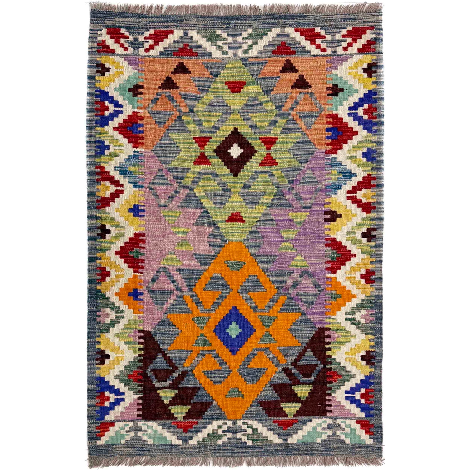 Handmade Vegetable Kilim 2' 7" x 3' 11" (ft) - No. W39913