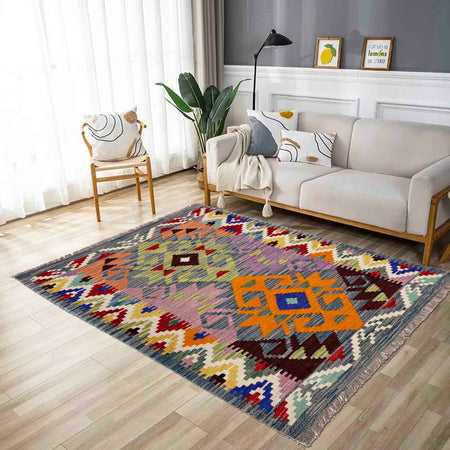 Handmade Vegetable Kilim 2' 7" x 3' 11" (ft) - No. W39913
