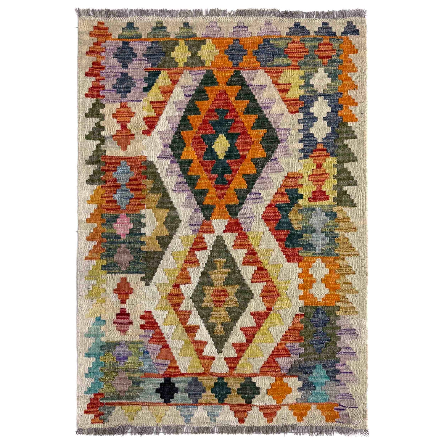 Handmade Vegetable Kilim 2' 10" x 3' 11" (ft) - No. W39915