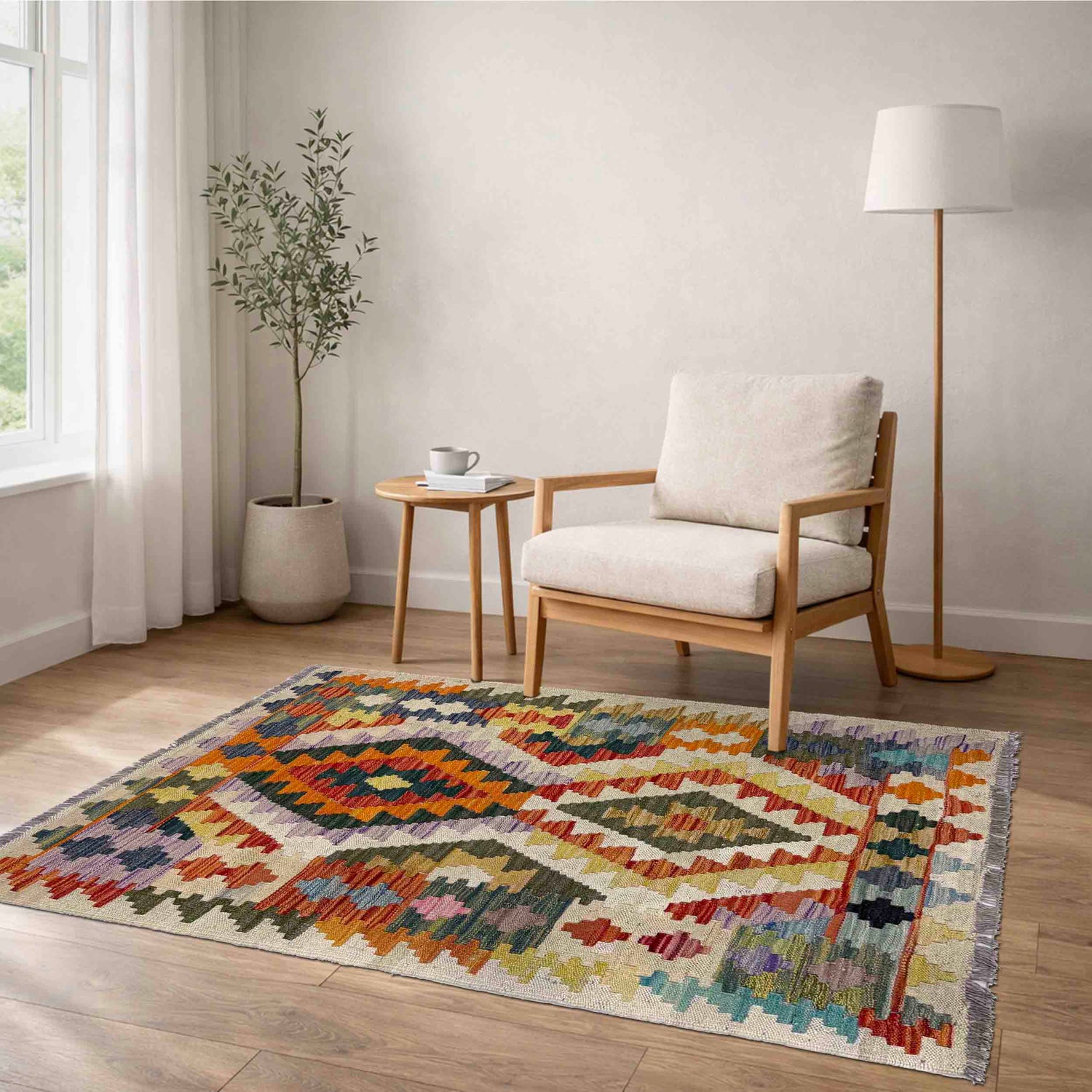 Handmade Vegetable Kilim 2' 10" x 3' 11" (ft) - No. W39915