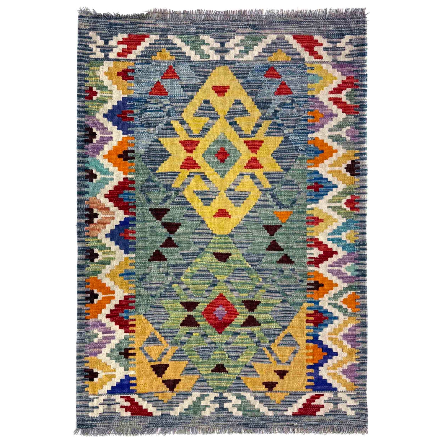Handmade Vegetable Kilim 2' 8" x 3' 10" (ft) - No. W39917