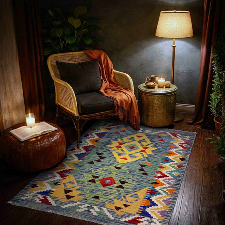 Handmade Vegetable Kilim 2' 8" x 3' 10" (ft) - No. W39917