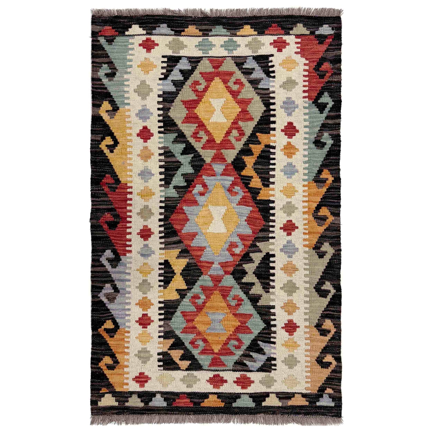 Handmade Vegetable Kelim 2' 8" x 4' 2" (ft) - No. W39919