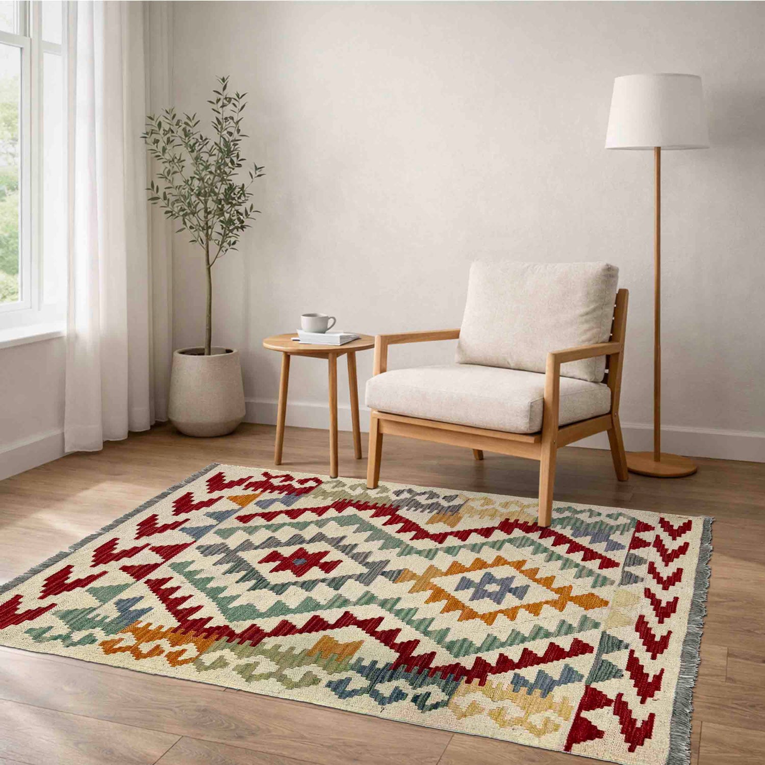 Handmade Vegetable Kilim 2' 7" x 3' 8" (ft) - No. W39920