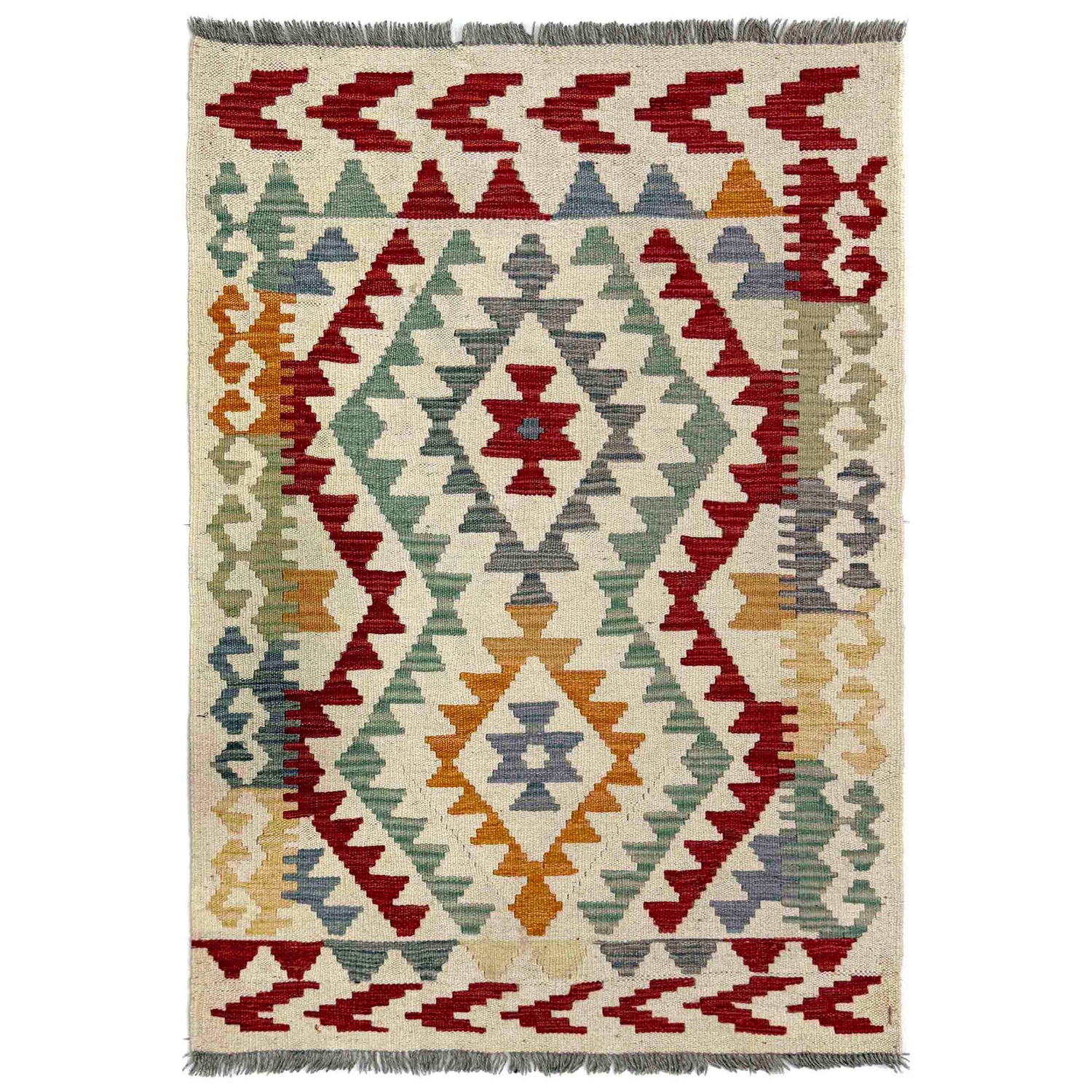 Handmade Vegetable Kilim 2' 7" x 3' 8" (ft) - No. W39920