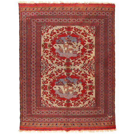 Fine Quality Flatweave Dhurrie 4' 10" x 6' 2" (ft) - No. Y12751