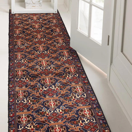 Hand Knotted Vintage Baluchi Runner 2' 9" x 9' 0" (ft) - No. Y13585