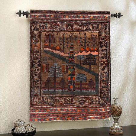 Handmade Picture Rug 4' 5" x 6' 6" (ft)- No. Y14953