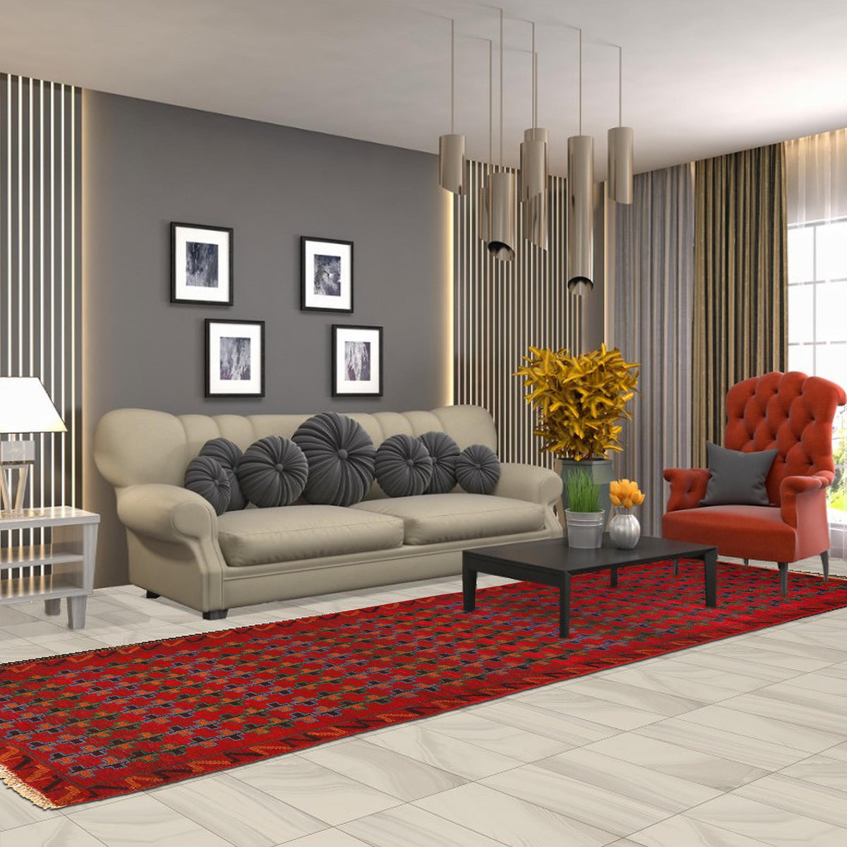 Buy Handmade Afghan Red Color Oriental Rugs Karachi.