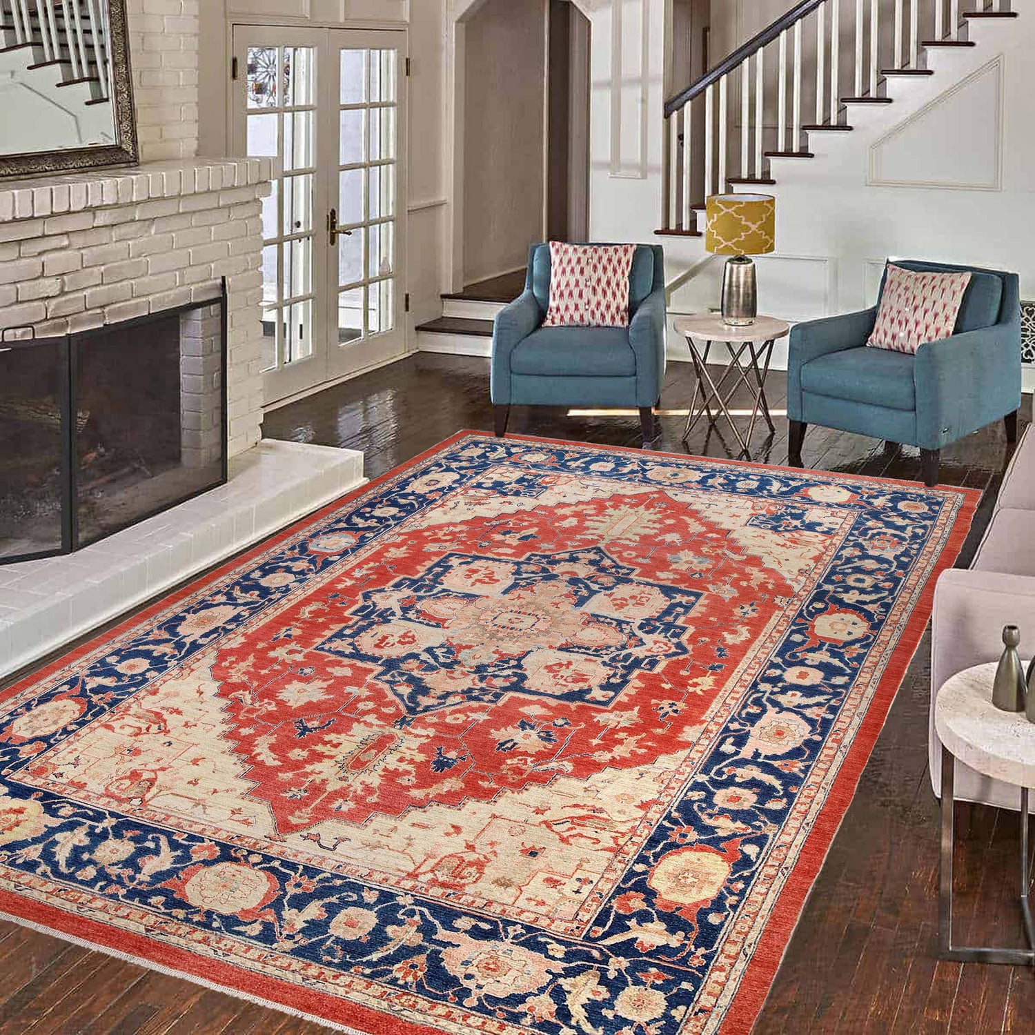 Hunched Raze Rug Buy Hand Knotted Afghan 10x14ft Multi Dining room Heriz Rug.