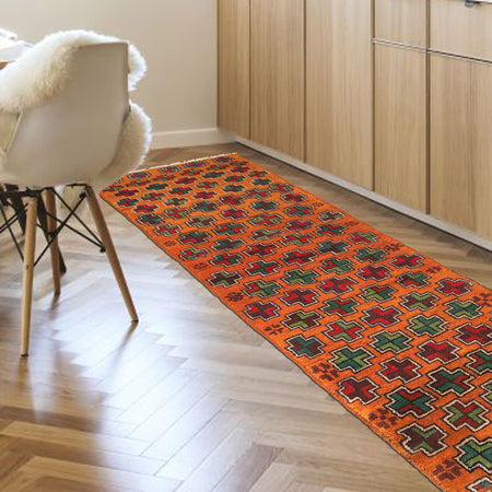 Orange Baluchi Runner 2' 4" x 7' 9" (ft) - No. Y15396