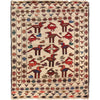 White Flatweave Kilim 4' 5" x 5' 4" (ft) - No. Y16166