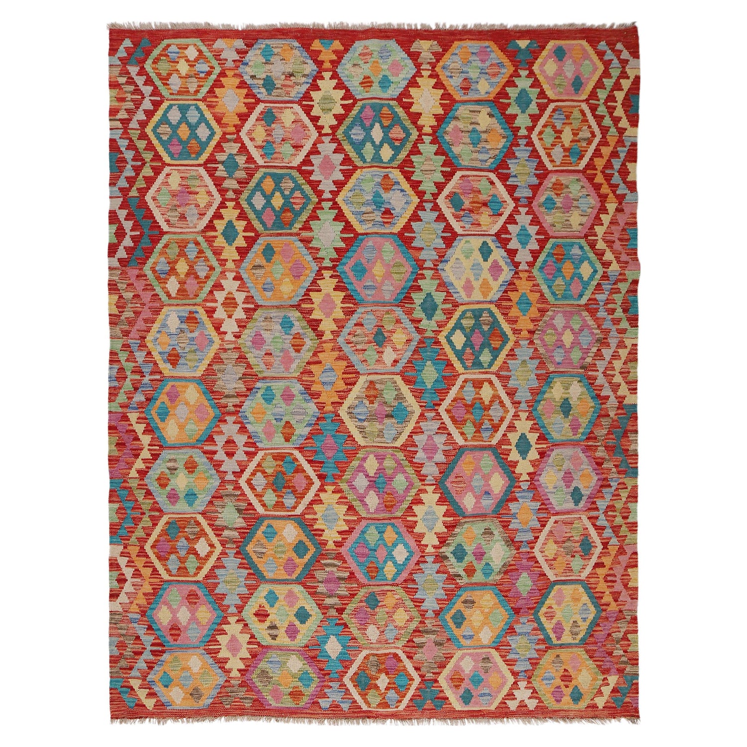 Handmade Vegetable Kilim 5' 10" x 7' 9" (ft) - No. Y31067