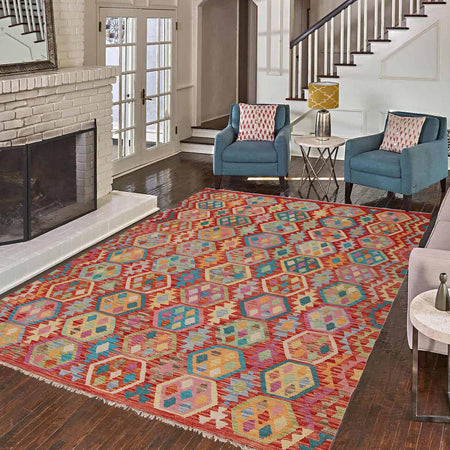 Handmade Vegetable Kilim 5' 10" x 7' 9" (ft) - No. Y31067