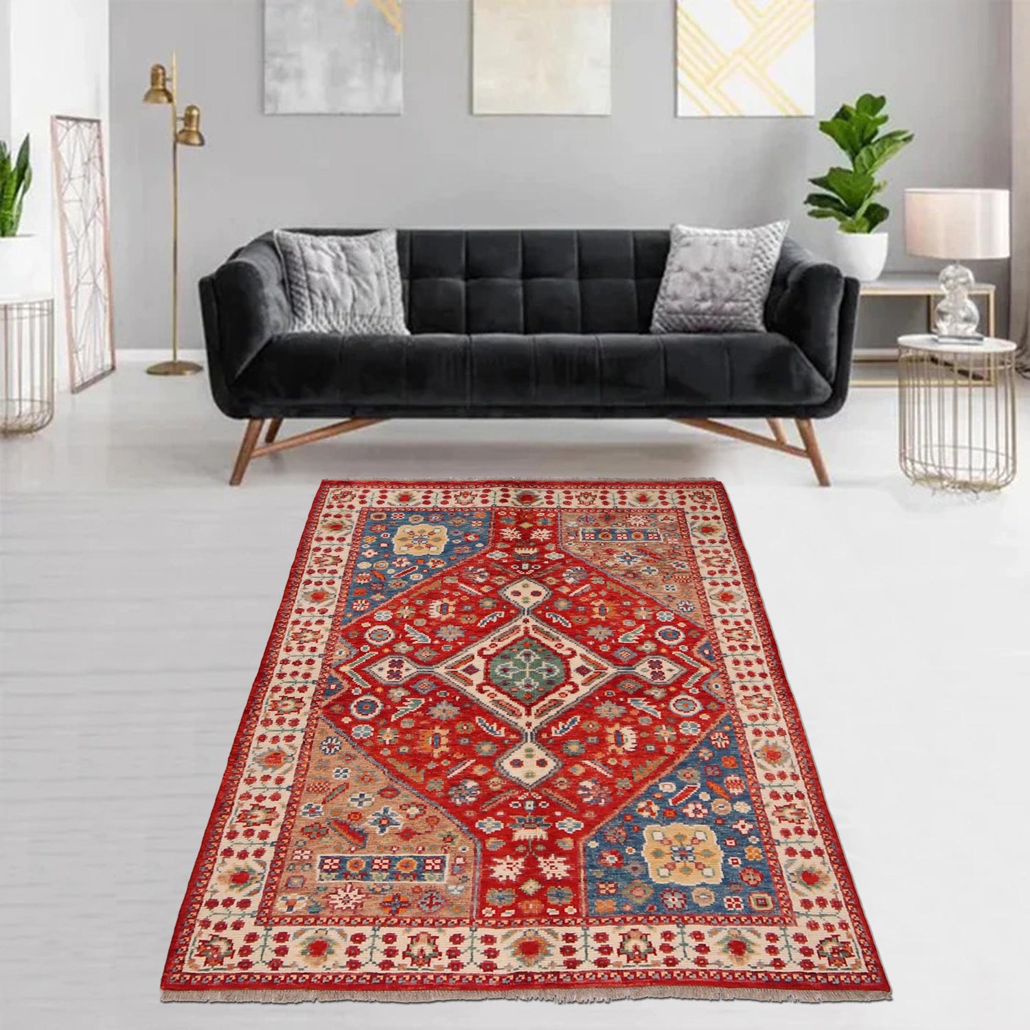 Handmade Sherazi Rug 3' 9" x 5' 8" (ft) - No. Y33030