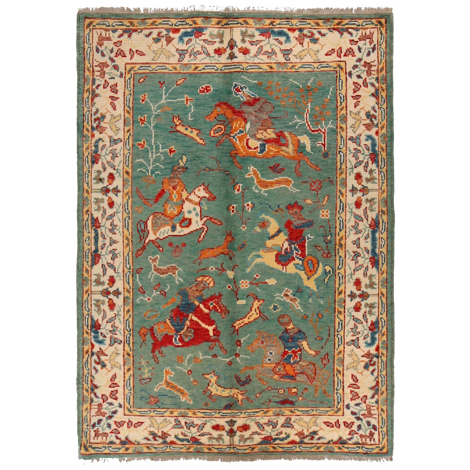 Handmade Pictorial Rug 4' 0" x 5' 11" (ft) - No. Y33032