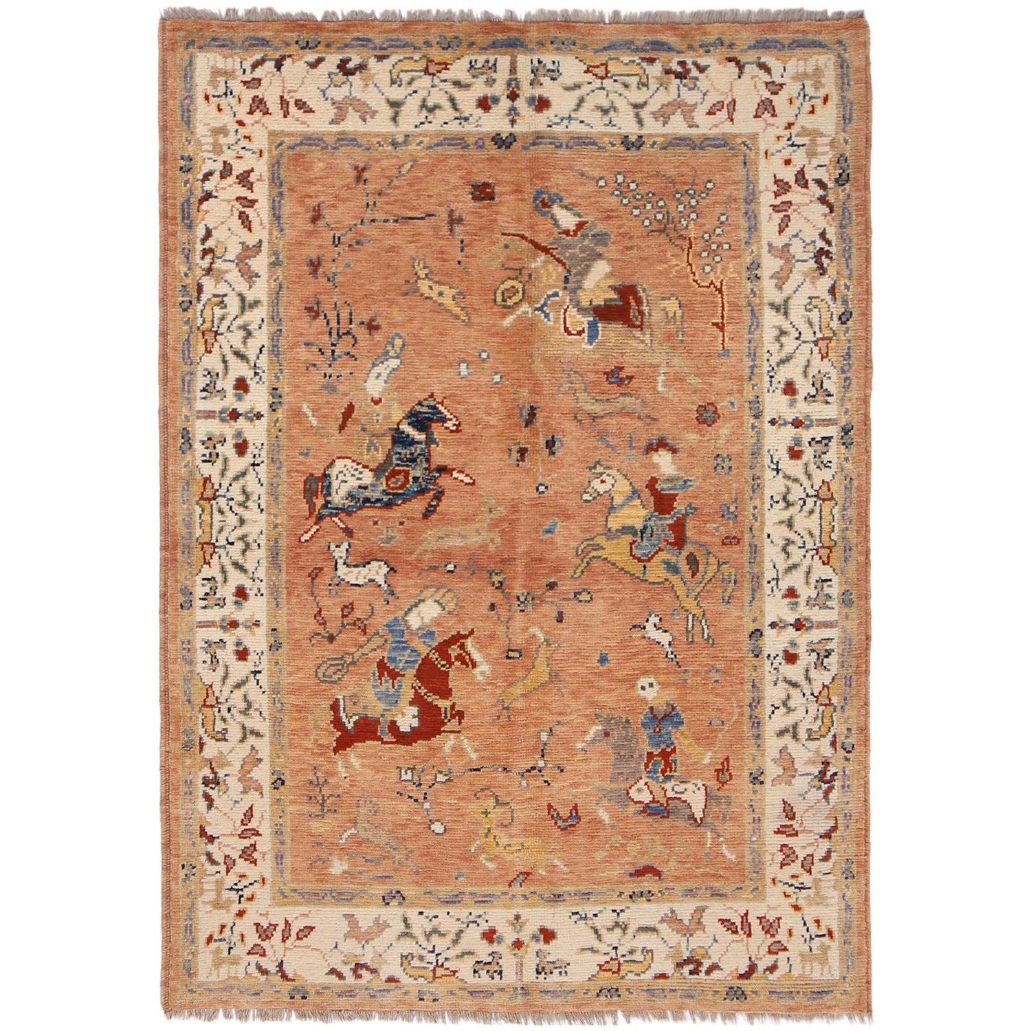 Handmade Pictorial Rug 4' 4" x 5' 10" (ft)- No. Y33033