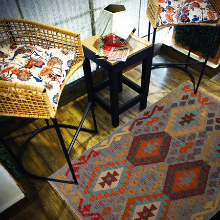 Handmade Vegetable Kelim 3' 4"  x 4' 9" (ft) - No. Y35091