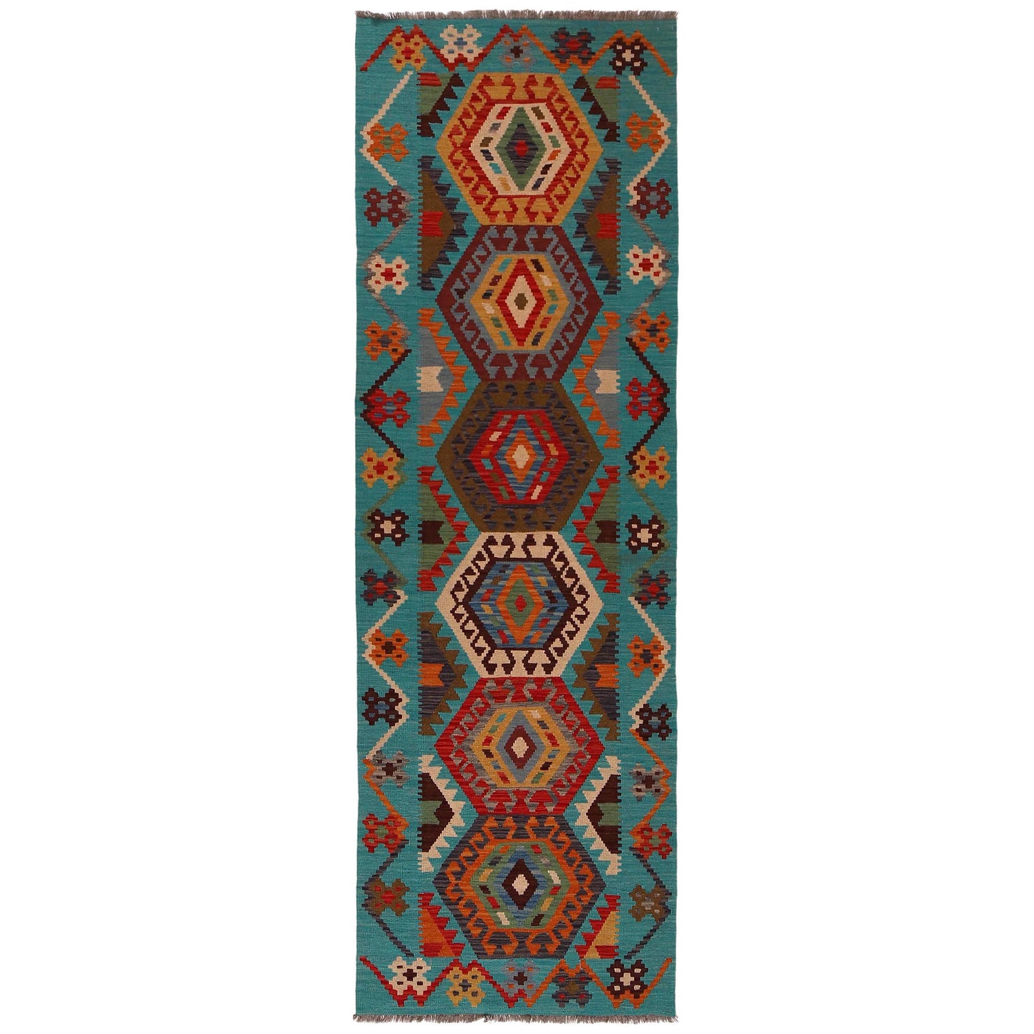 Vegetable Kilim Runner 2' 10" x 9' 9" (ft) - No. Y35093