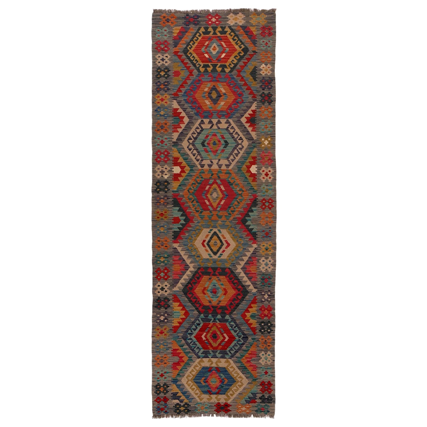 Vegetable Kilim Runner 2' 10" x 9' 9" (ft) - No. Y35095