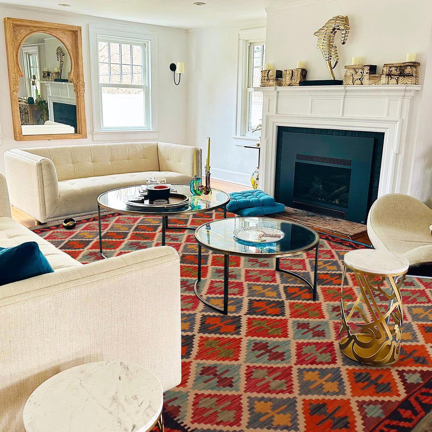 Handmade Vegetable Kelim 5' 9" x 7' 7" (ft) - No. Y35597