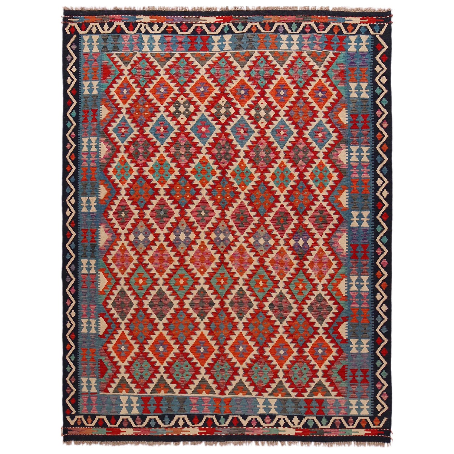 Handmade Vegetable Kelim 6' 1" x 8' 2" (ft) - No. Y35599