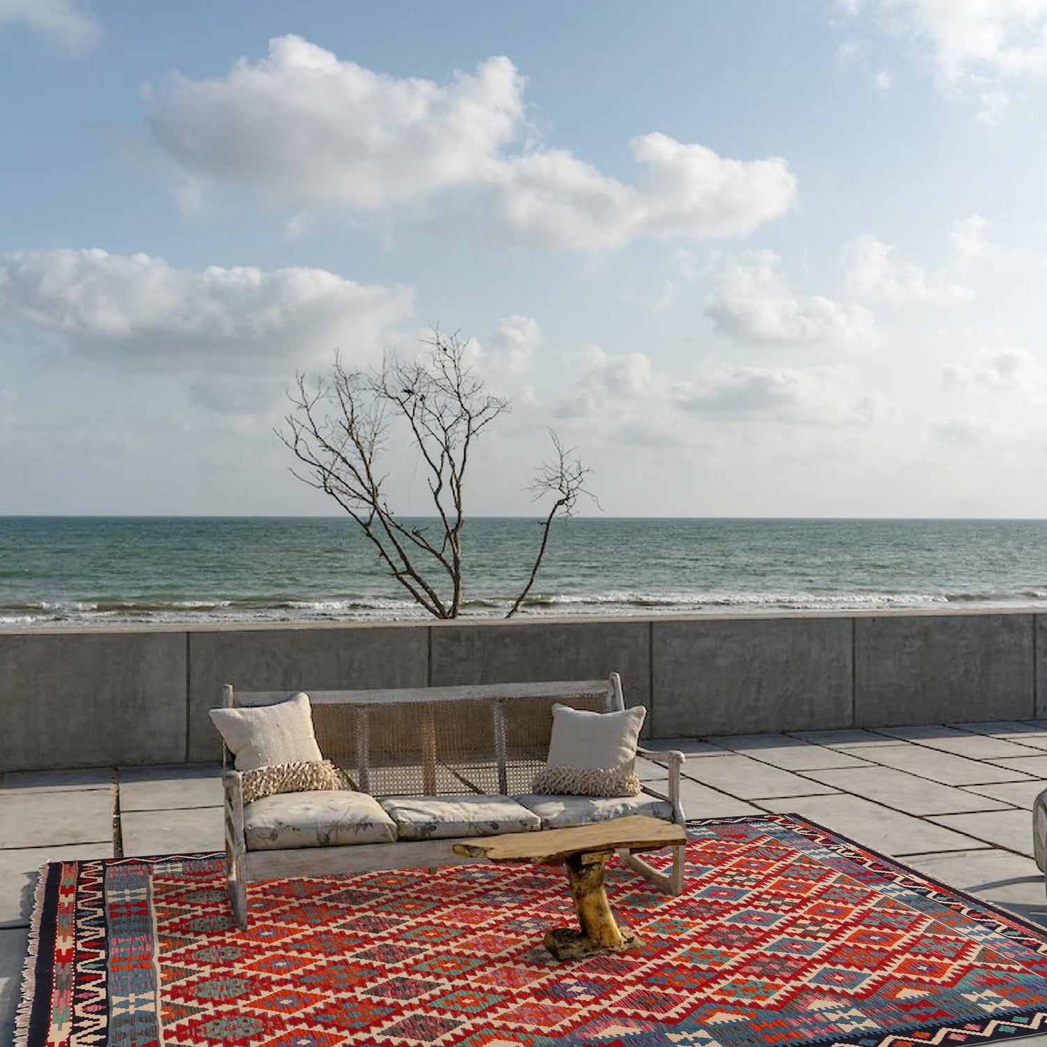 Handmade Vegetable Kelim 6' 1" x 8' 2" (ft) - No. Y35599