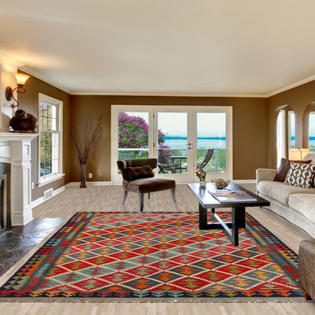 Handmade Vegetable Kilim 5' 9" x 7' 9" (ft) - No. Y35602