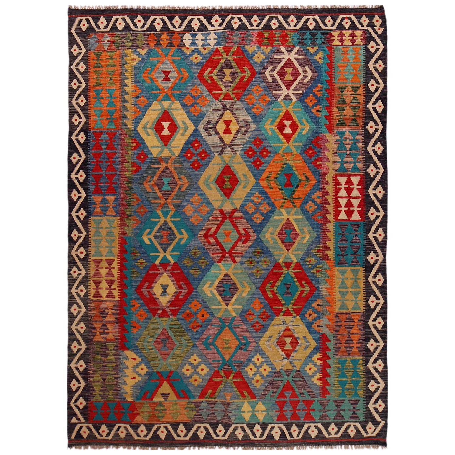 Handmade Vegetable Kelim 6' 0" x 8' 1" (ft) - No. Y35605