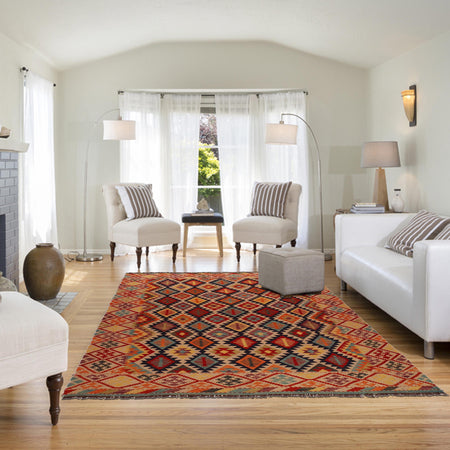 Handmade Vegetable Kilim 6' 9" x 10' 0" (ft) - No. Y35645