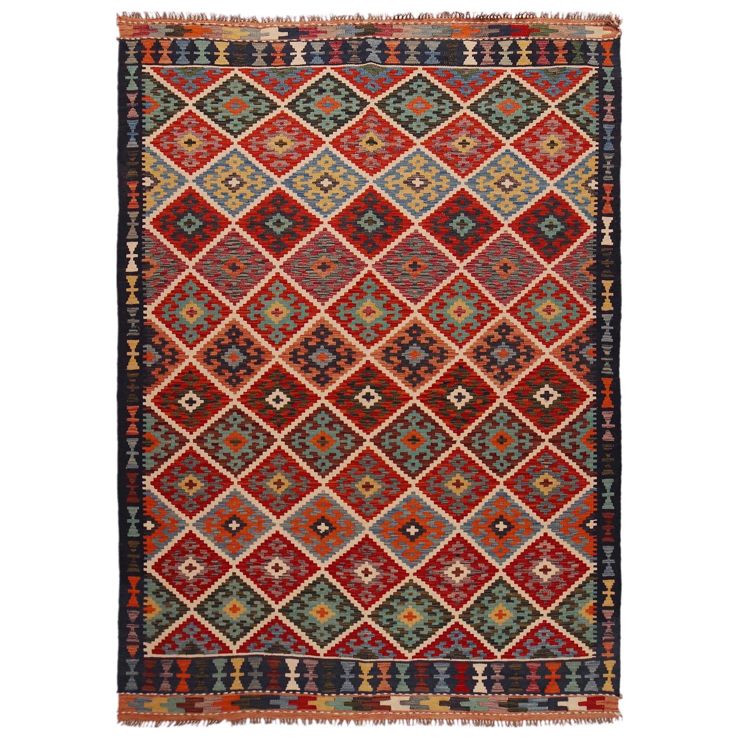 Handmade Vegetable Kelim 6' 0" x 8' 9" (ft) - No. Y35646