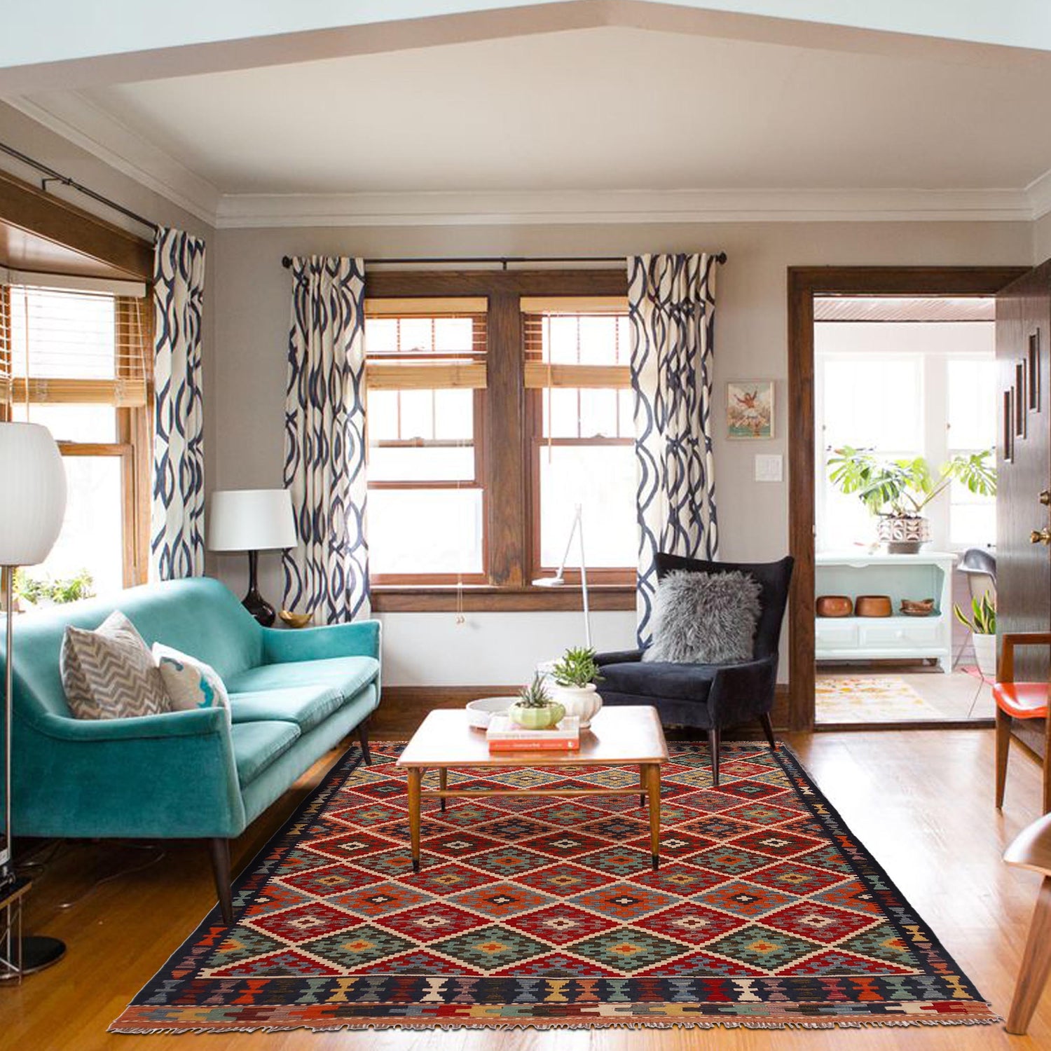 Handmade Vegetable Kelim 6' 0" x 8' 9" (ft) - No. Y35646